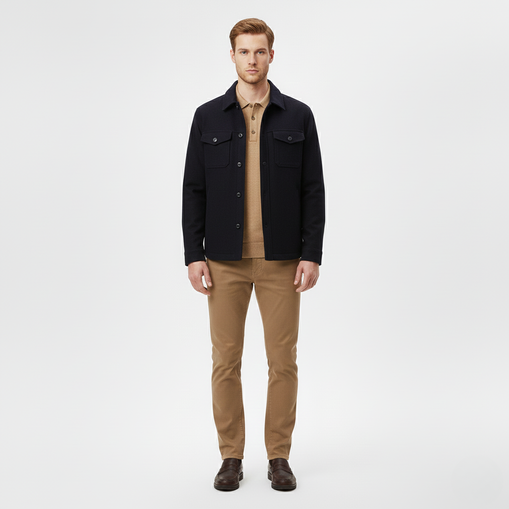 Casual Button Front Shirt Jacket