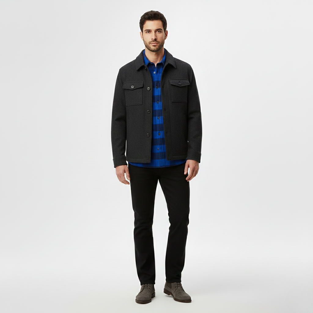 Casual Button Front Shirt Jacket