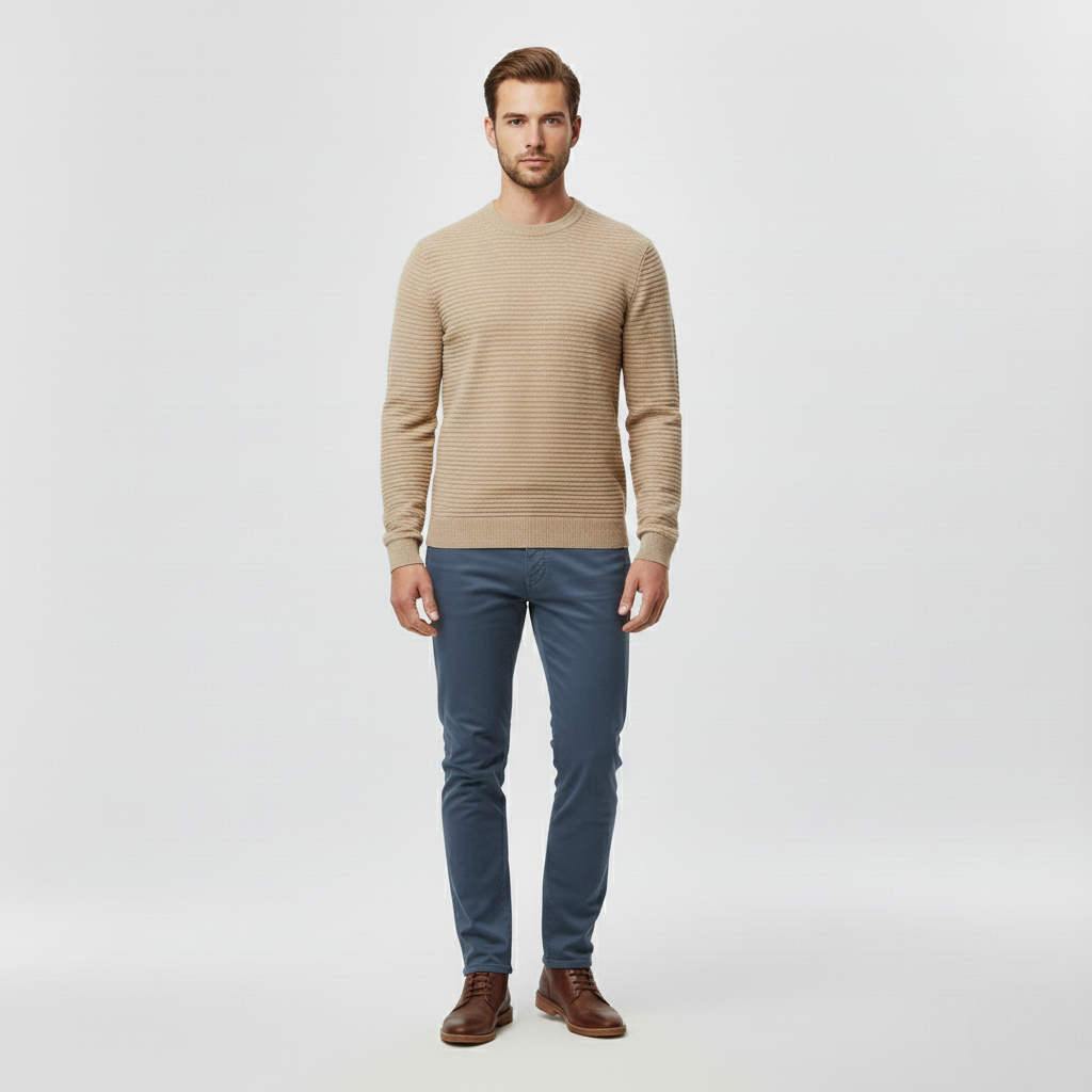 Textured Crew Neck Sweater