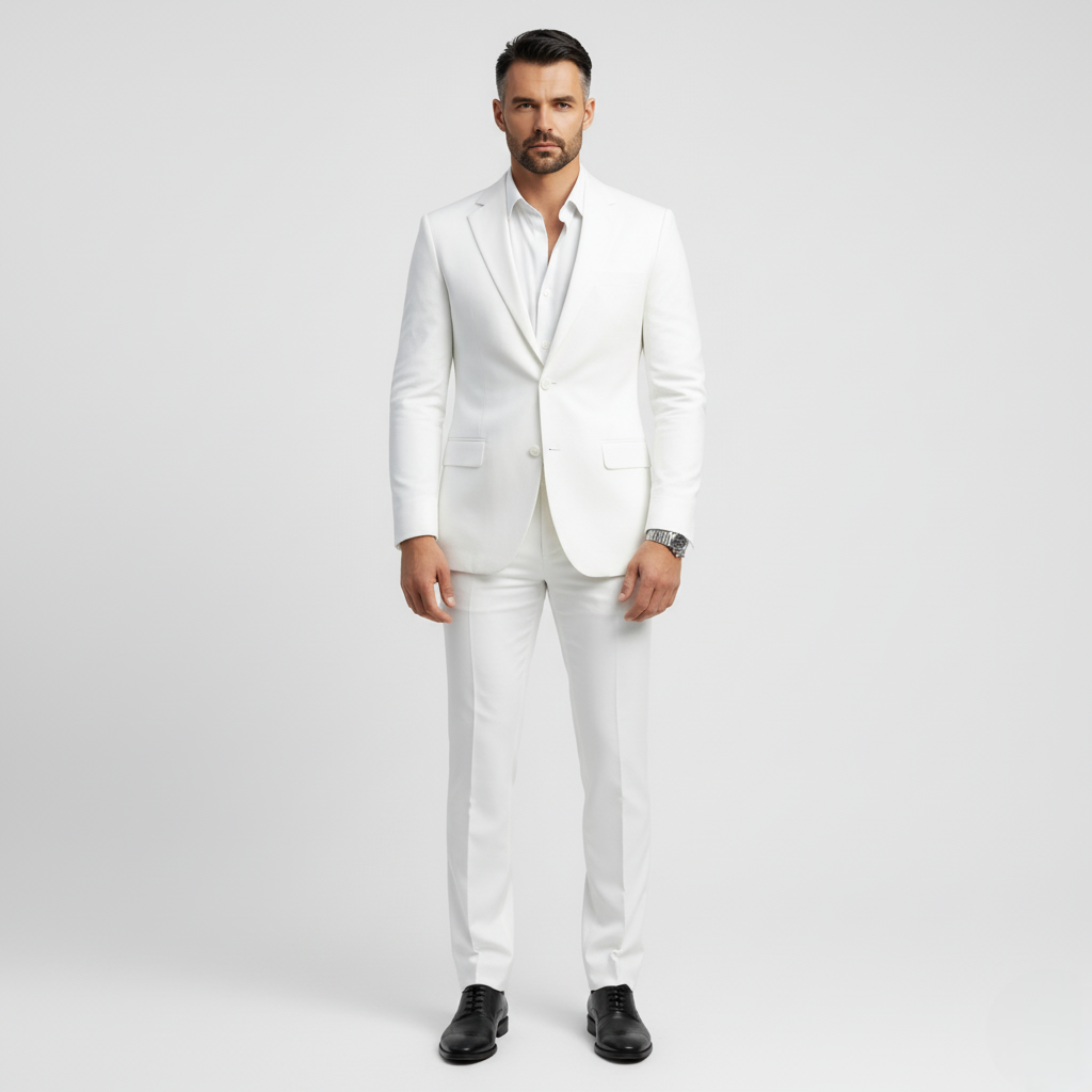 Slim fit dress i ullblanding for menn