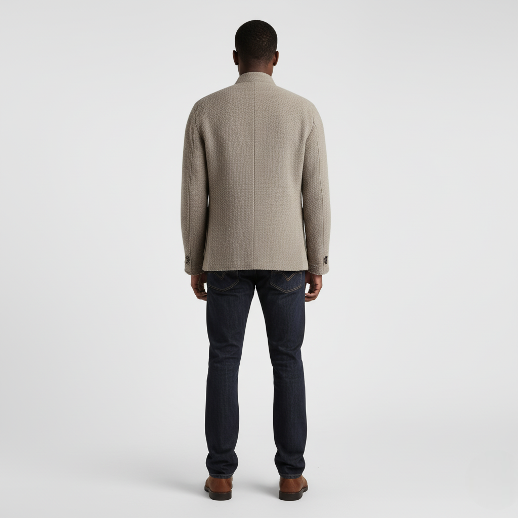 Jakke med knappelukking og påsydde lommer