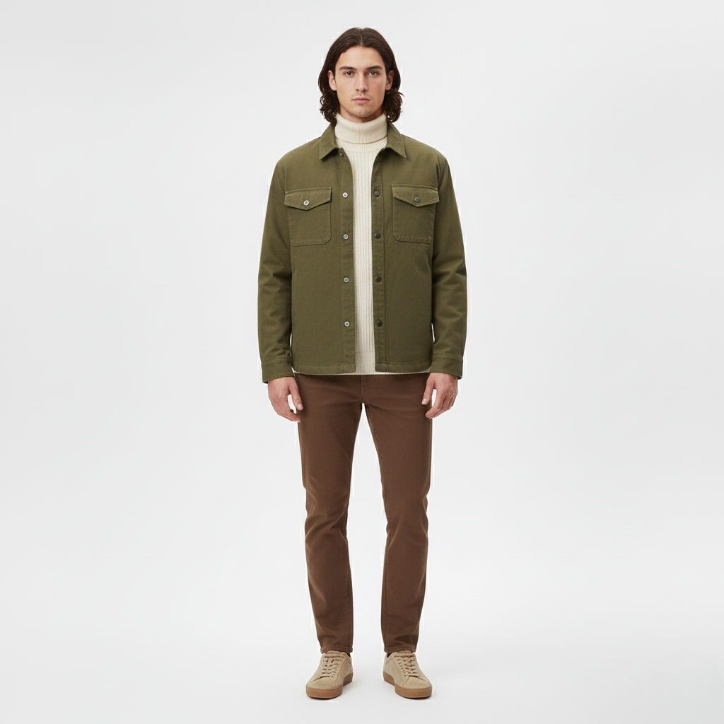 Casual Button Front Shirt Jacket